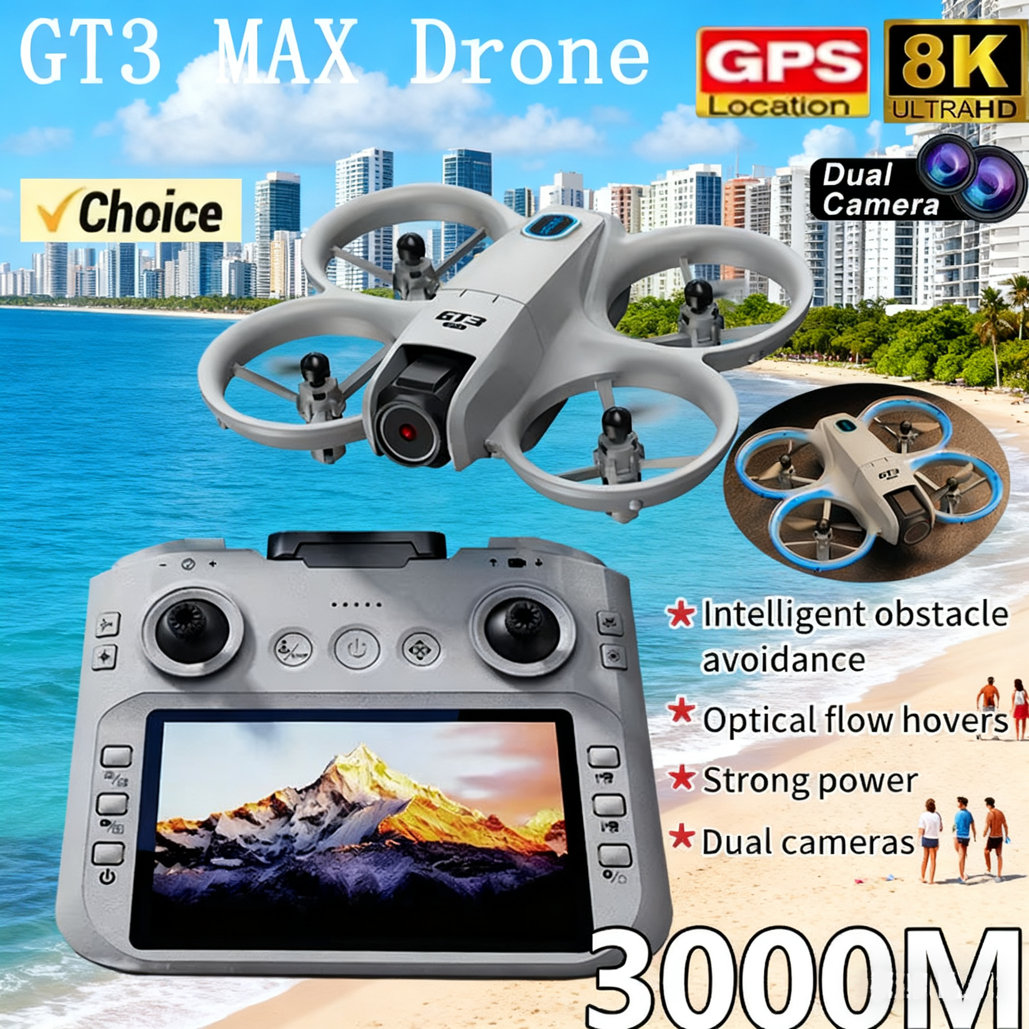 Drone Remote Controller Lanyard - NEW GT3 Drone with HD Dual
