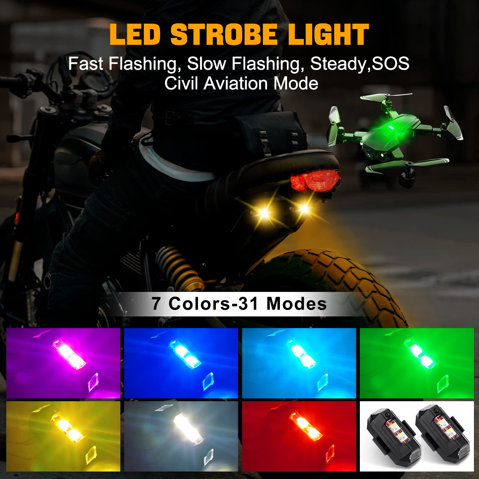 Motorcycle Lights Drone Strobe - Drone Strobe Light บทวิจารณ์และราคา