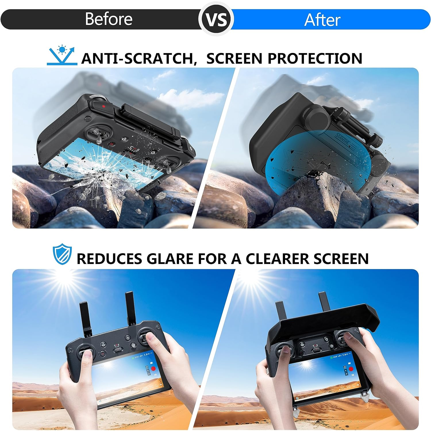 2-in-1 Sun Hood & Joystick Cov - Drone Joystick Cover บทวิจารณ์และราคา