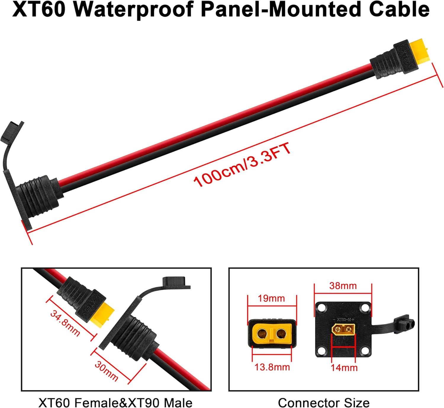JMUYTOP 3FT 12AWG XT60 Panel M - Drone Battery Adapter บทวิจารณ์และราคา