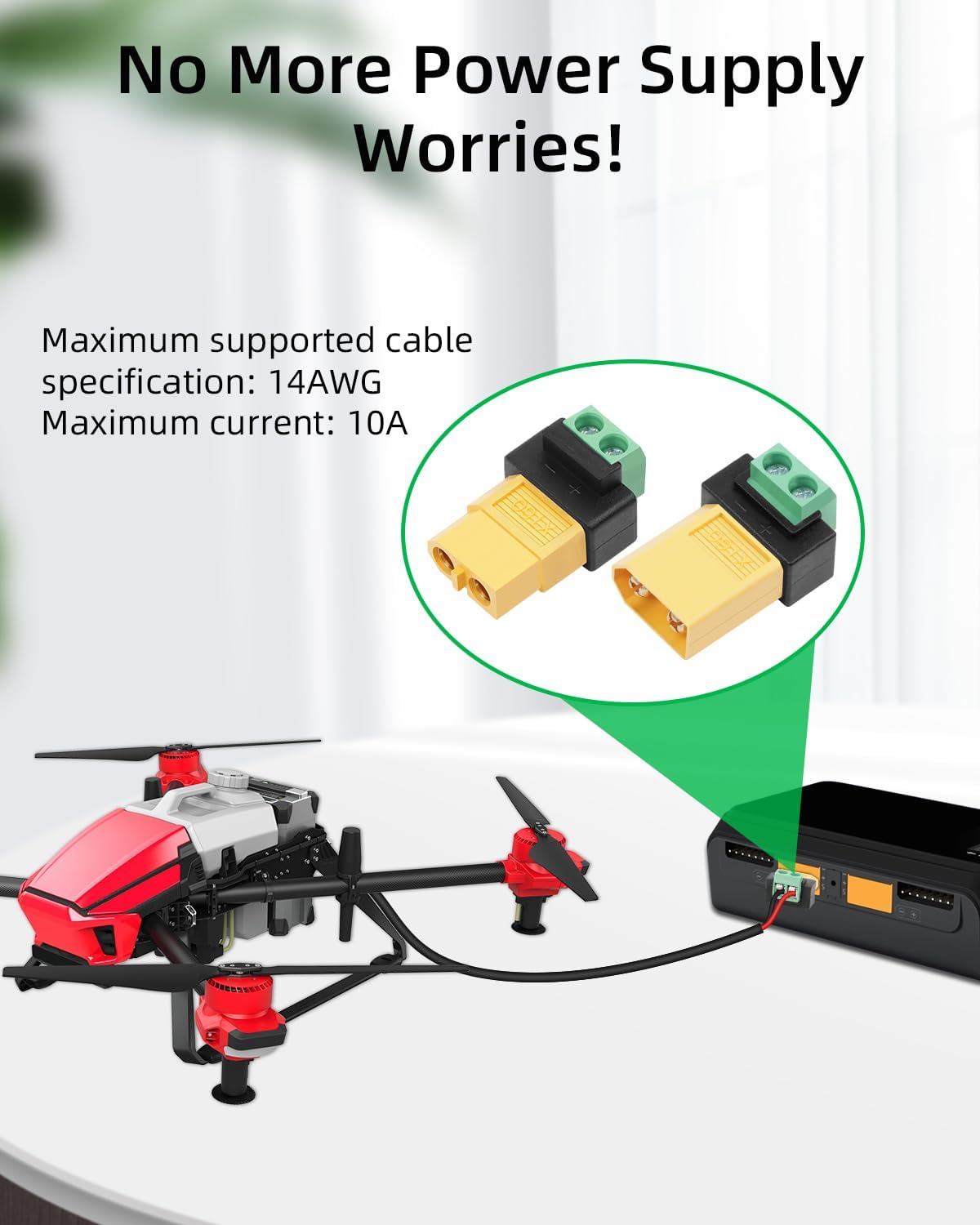 Solderless 2 Pin to XT60 Male  - Drone Solar Charger บทวิจารณ์และราคา